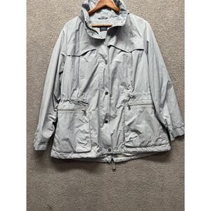M&S Collection Womens Grey Anorak Jacket‎ UK22 EU50 Zip Pockets Drawstring Plus